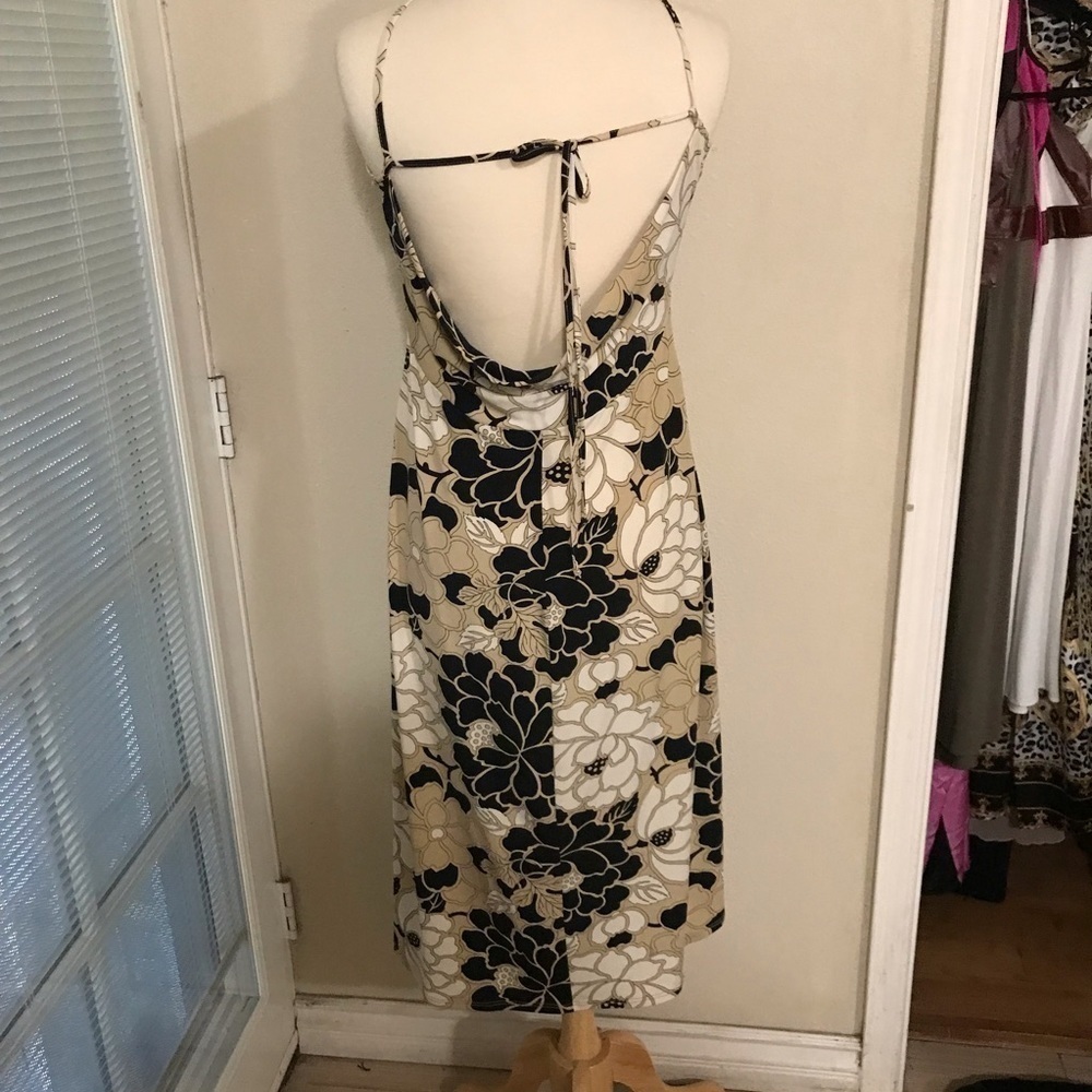 BCBG MAXAZRIA Cross back halter straps summer dress sz L - Picture 5 of 6